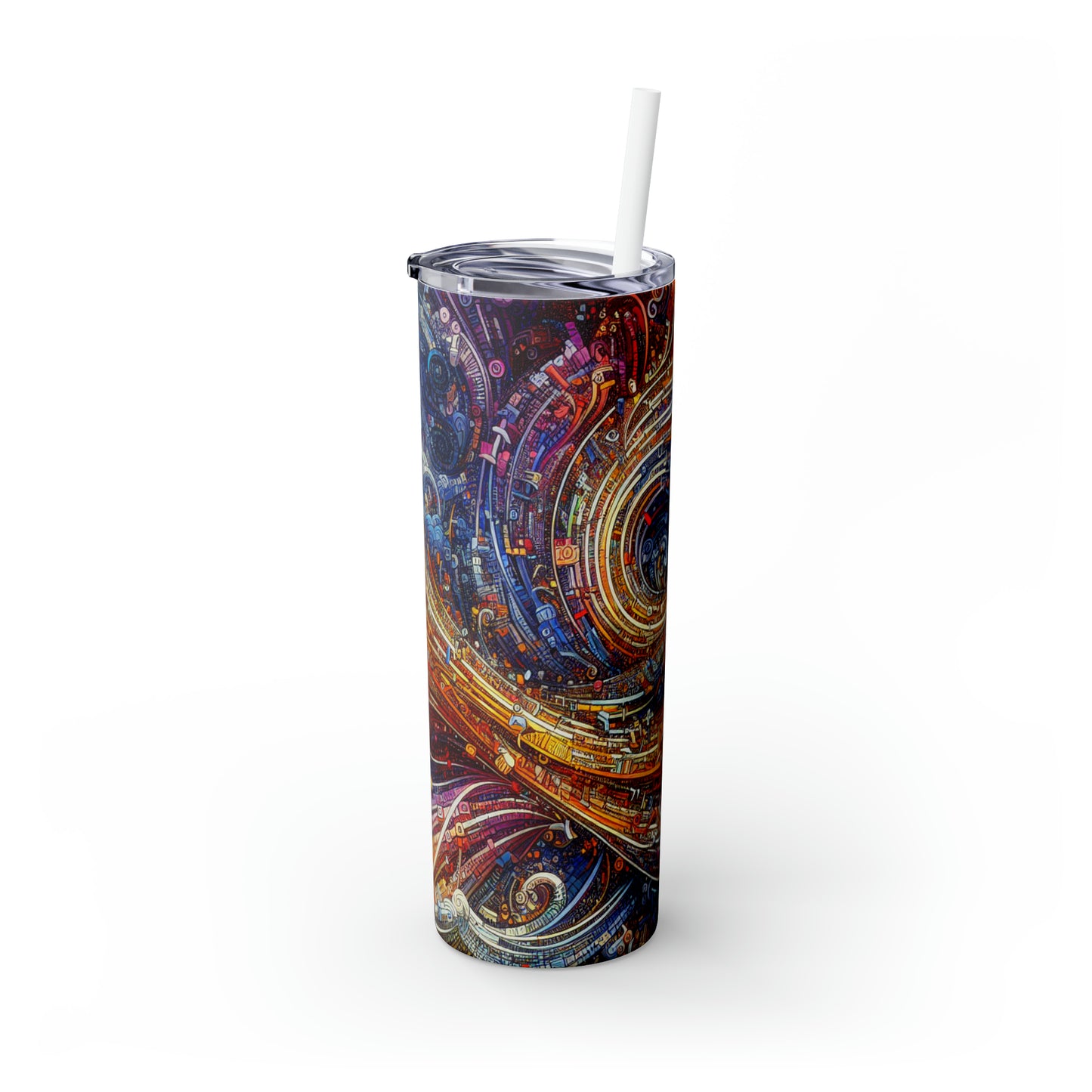 'Cyber ​​Journeys': el vaso delgado con pajita de Alien Maars®, arte digital de 20 oz