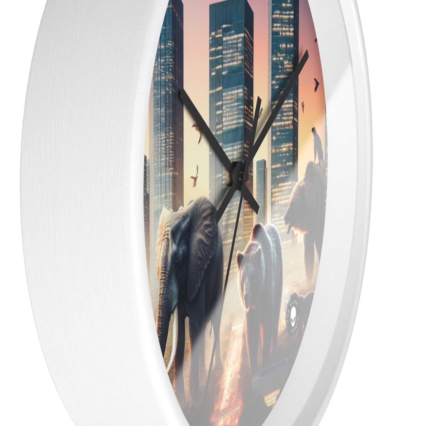 "Urban Zoology: A Surreal Cityscape" - The Alien Wall Clock