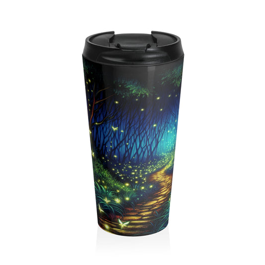 "Bosque Encantado: Resplandor Nocturno" - Taza de Viaje de Acero Inoxidable de Alien