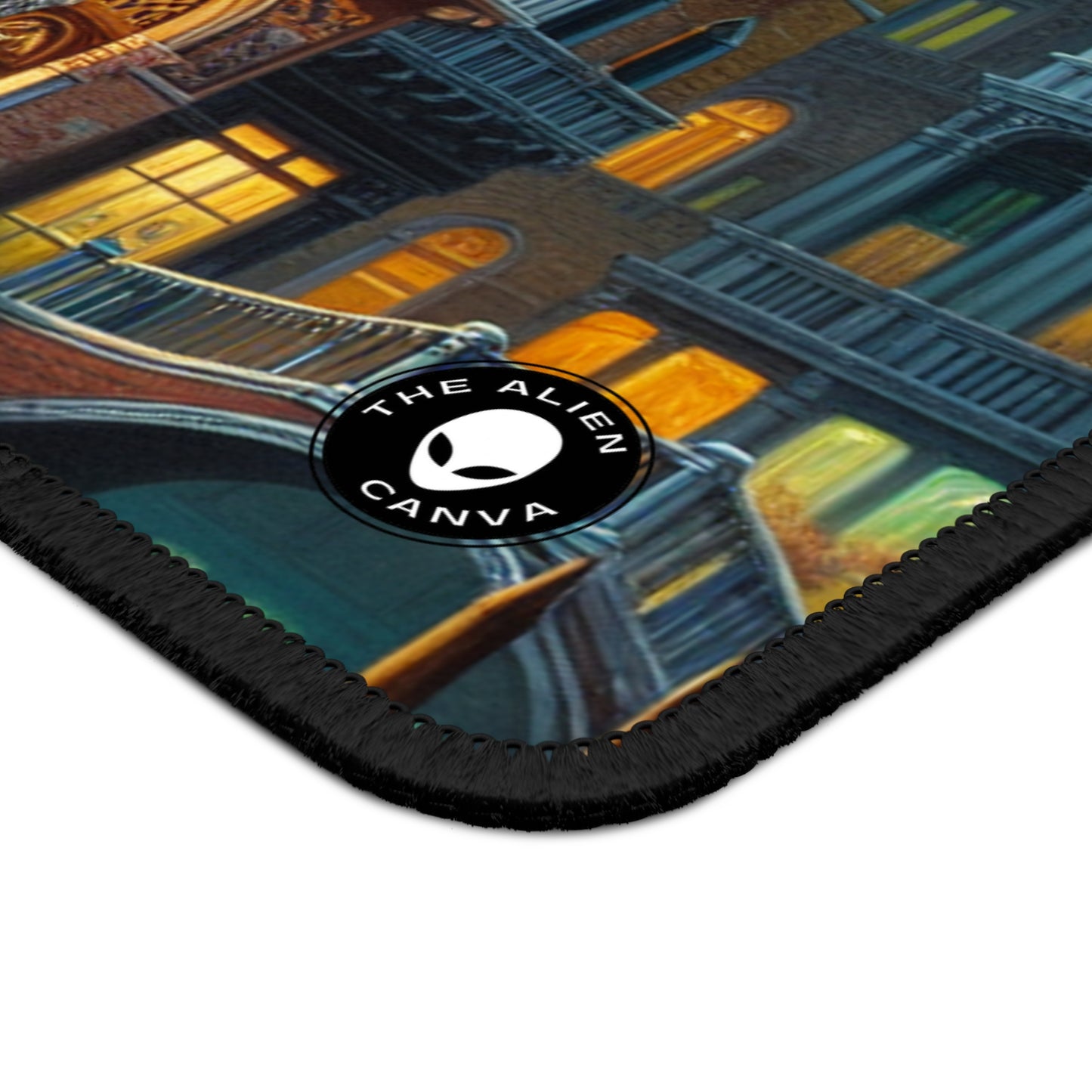 "Venetian Night: A Luminous Street Scene" - The Alien Gaming Mouse Pad Venetian School