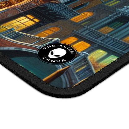 "Noche veneciana: una escena callejera luminosa" - The Alien Gaming Mouse Pad Escuela veneciana