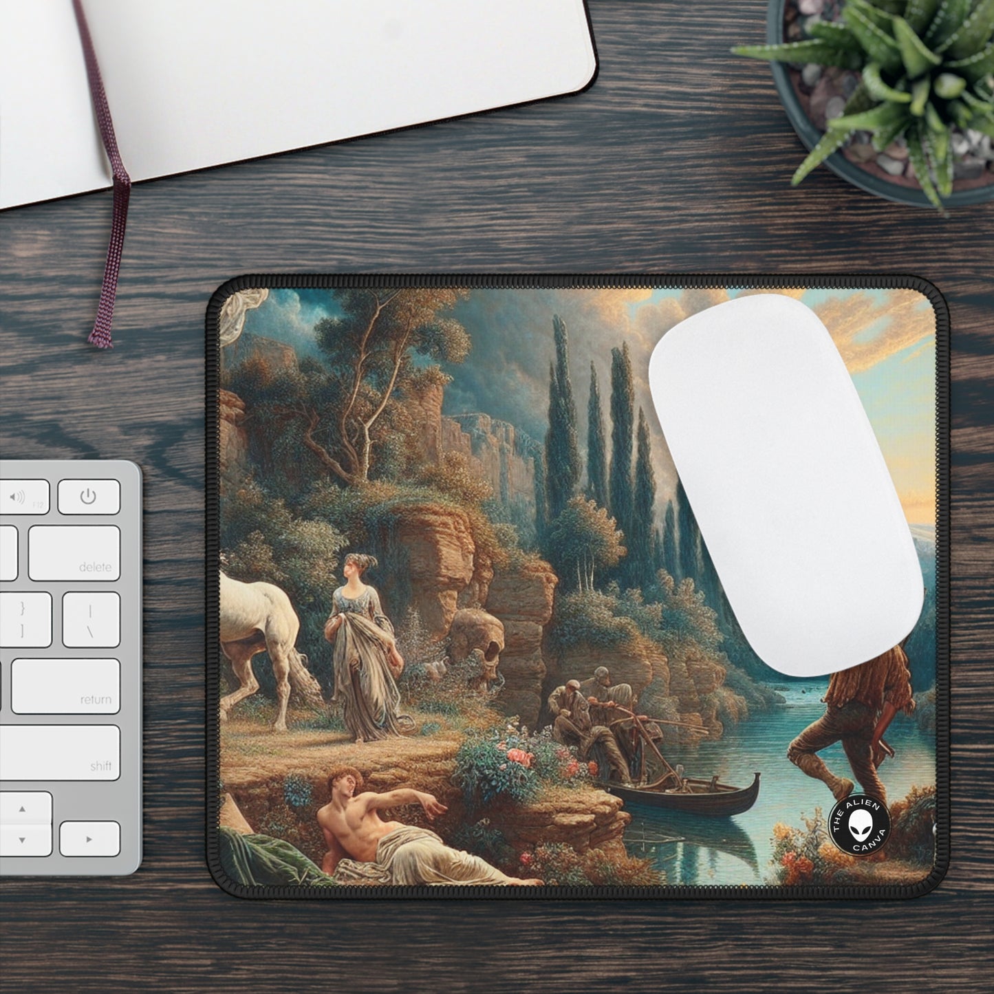 "Sunset Serenade: A Romantic Landscape" - The Alien Gaming Mouse Pad Romanticism