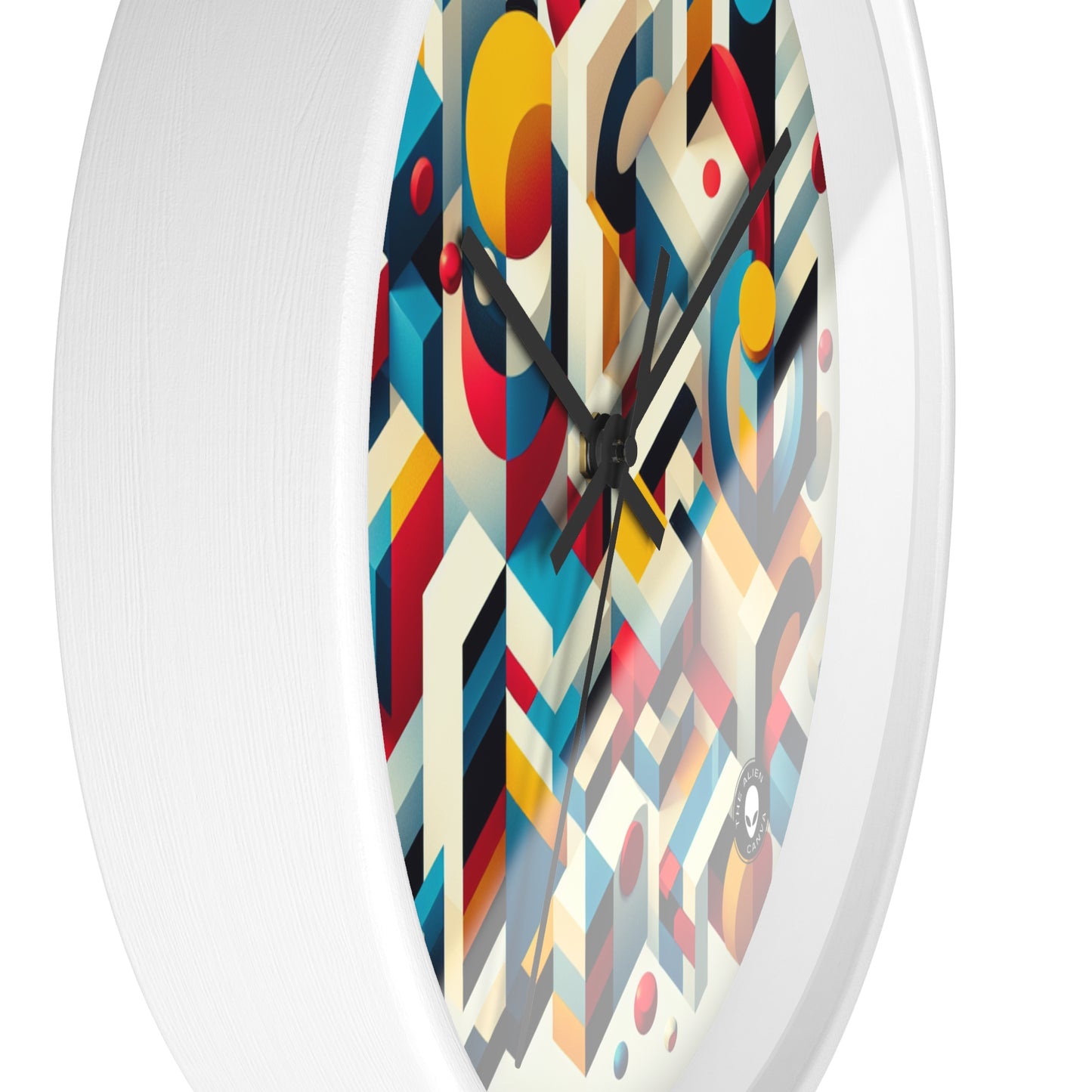 "Harmonious Balance: Geometric Abstract Art" - The Alien Wall Clock Geometric Abstraction