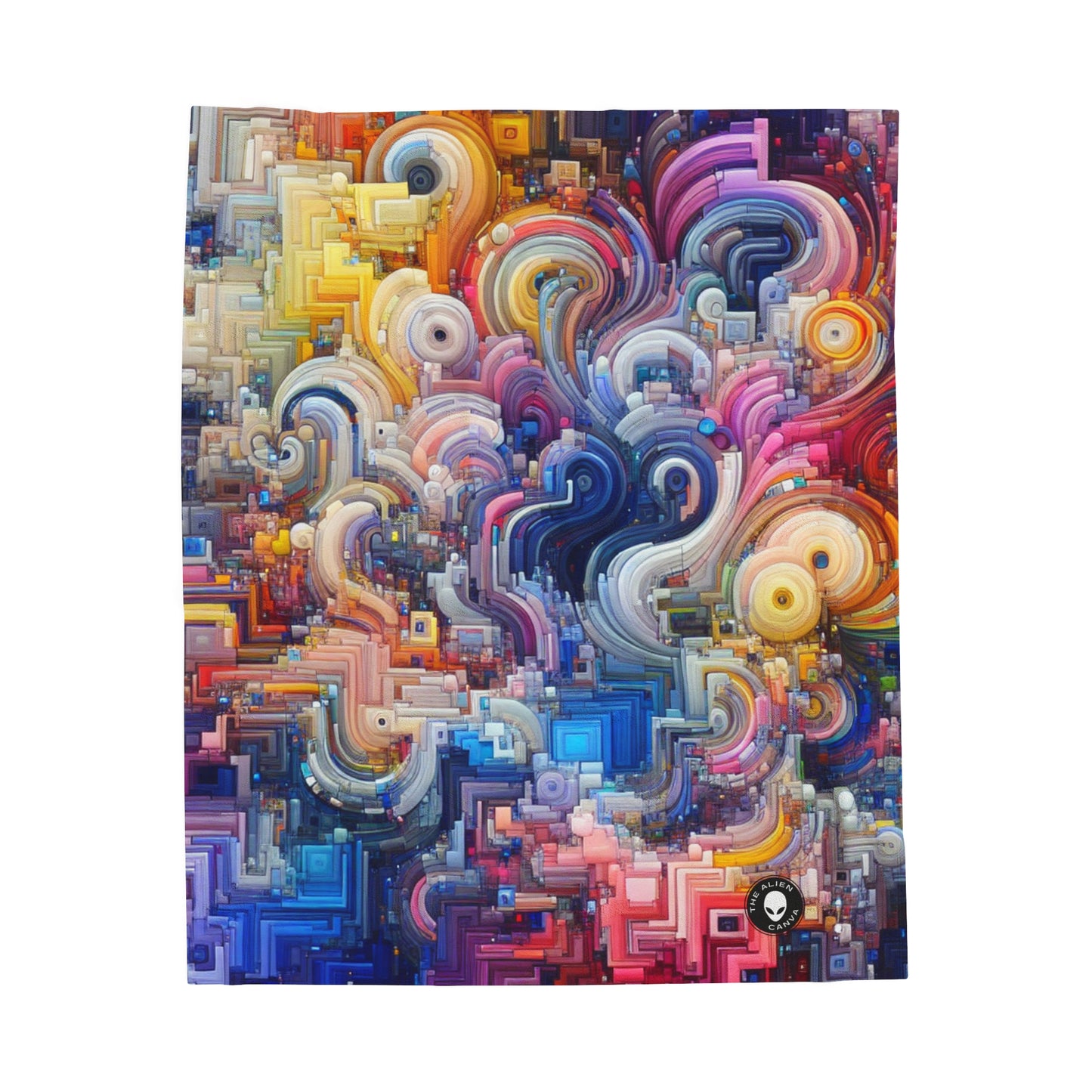 "Oceanic Harmonies: A Generative Art Exploration" - The Alien Velveteen Plush Blanket Generative Art