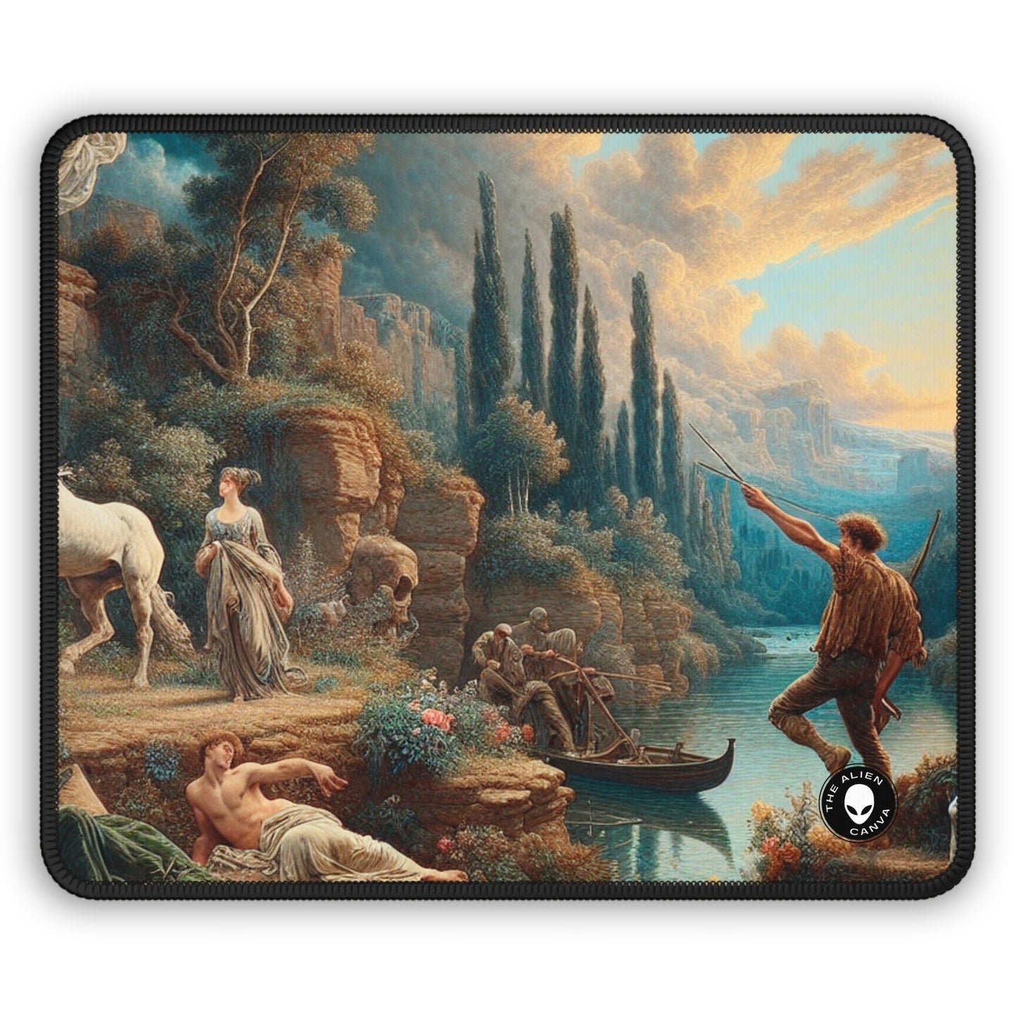 "Sunset Serenade: A Romantic Landscape" - The Alien Gaming Mouse Pad Romanticism