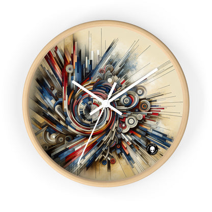 "Fragmented Realms: A Surreal Exploration in Color and Form" - The Alien Wall Clock Avant-garde Art