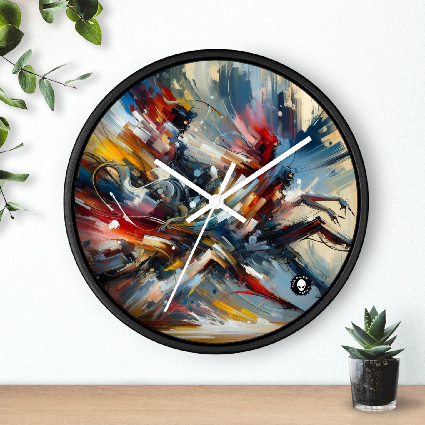 "Dance-Off Fury: A Vibrant Battle of Rival Street Crews" - The Alien Wall Clock Action Art