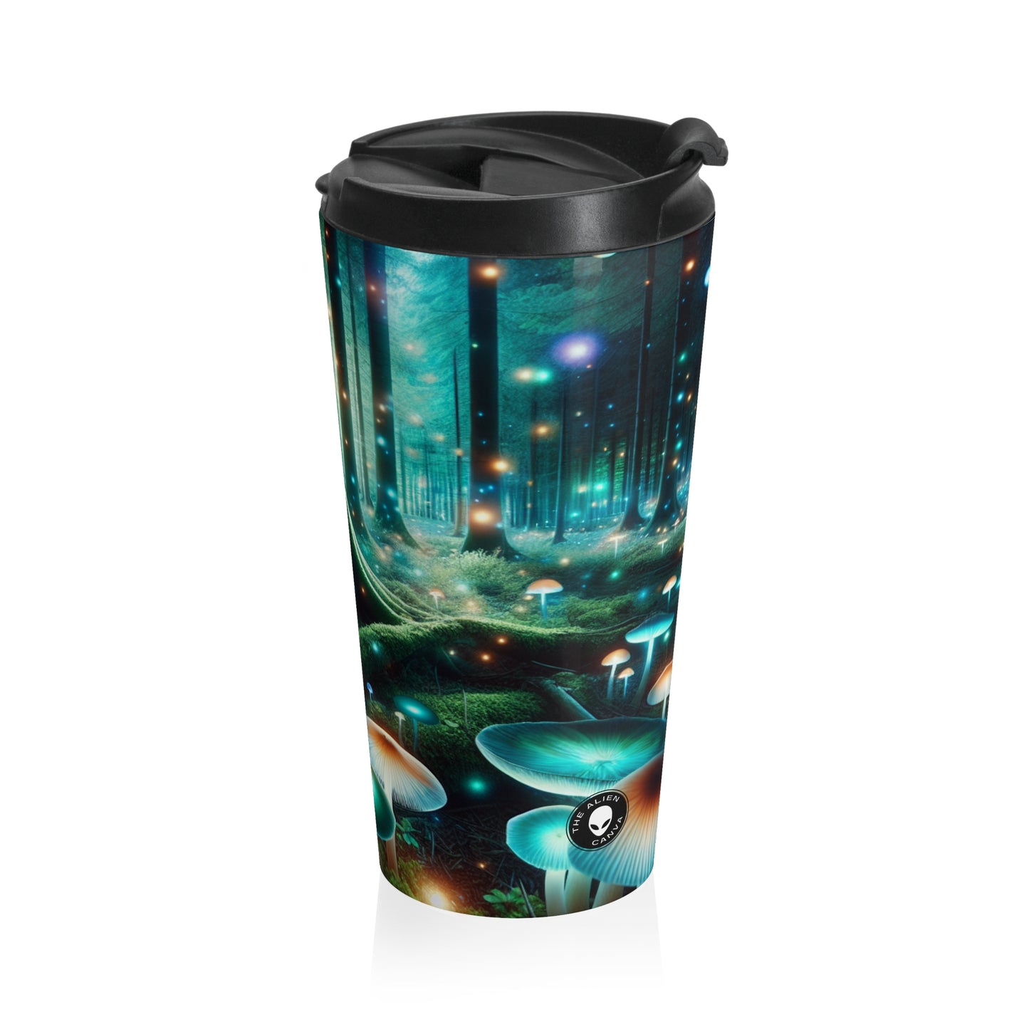 "Noche encantada en el bosque de hongos": taza de viaje de acero inoxidable de The Alien