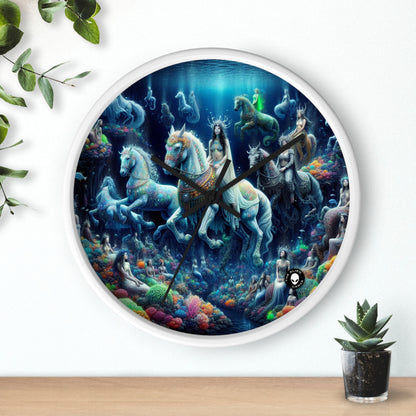 "Enchanted Underwater Realm: Mermaids and Seahorses" - The Alien Wall Clock