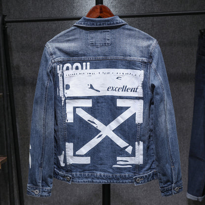 Veste en jean imprimée