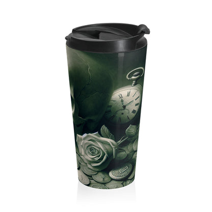 "Lingering Decay" - The Alien Stainless Steel Travel Mug Vanitas Painting Style