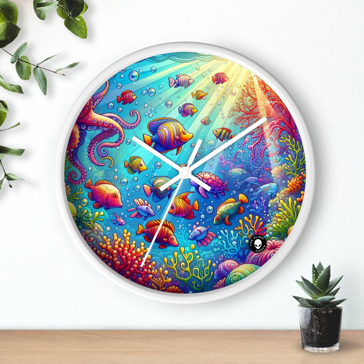 "Seaside Soiree: una fiesta de baile bajo el mar" - El reloj de pared alienígena