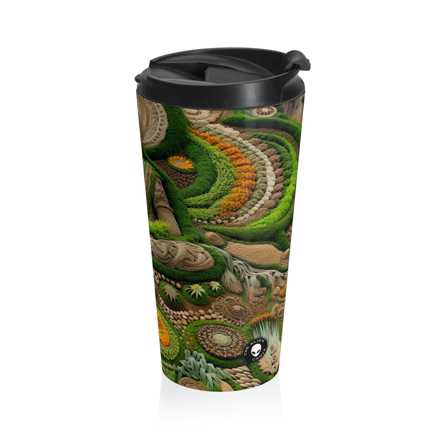 "Forest Mandala: A Harmony of Nature" - The Alien Stainless Steel Travel Mug Earth Art