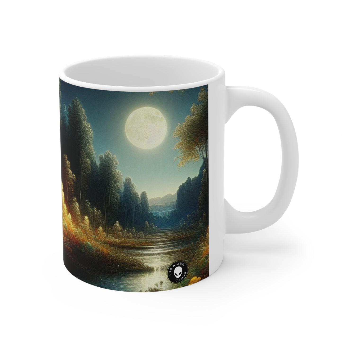 "Lumière et obscurité au clair de lune" - La tasse en céramique Alien 11oz postimpressionnisme