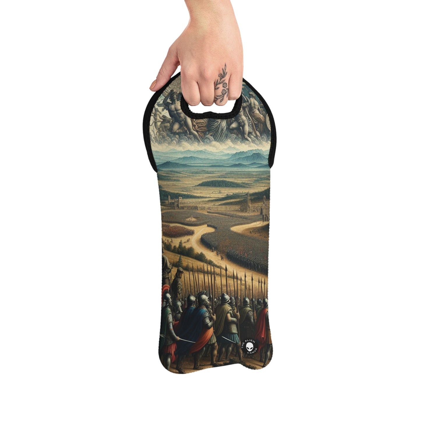 "Minerva Over the Renaissance Battlefield" - The Alien Wine Tote Bag Renaissance Art