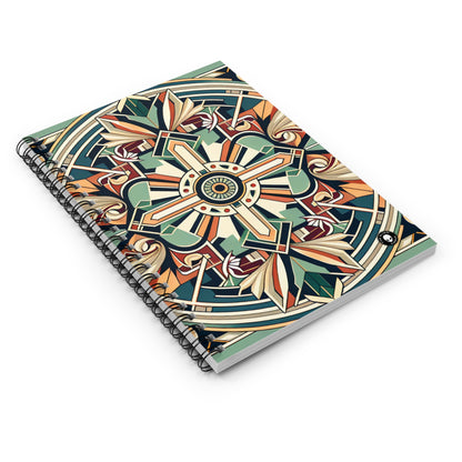 "Glamorous Art Deco Elegance: A Sparkling Evening" - The Alien Spiral Notebook (Ruled Line) Art Deco