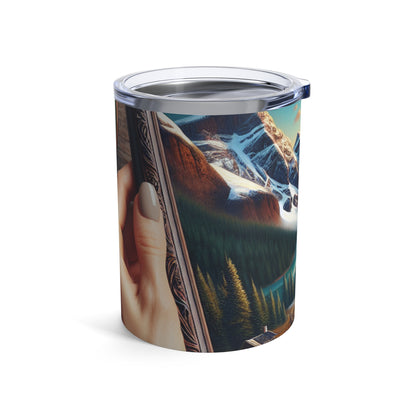 "Le portrait en mosaïque : dévoiler le photoréalisme à travers la beauté fragmentée" - The Alien Tumbler 10oz Photorealism