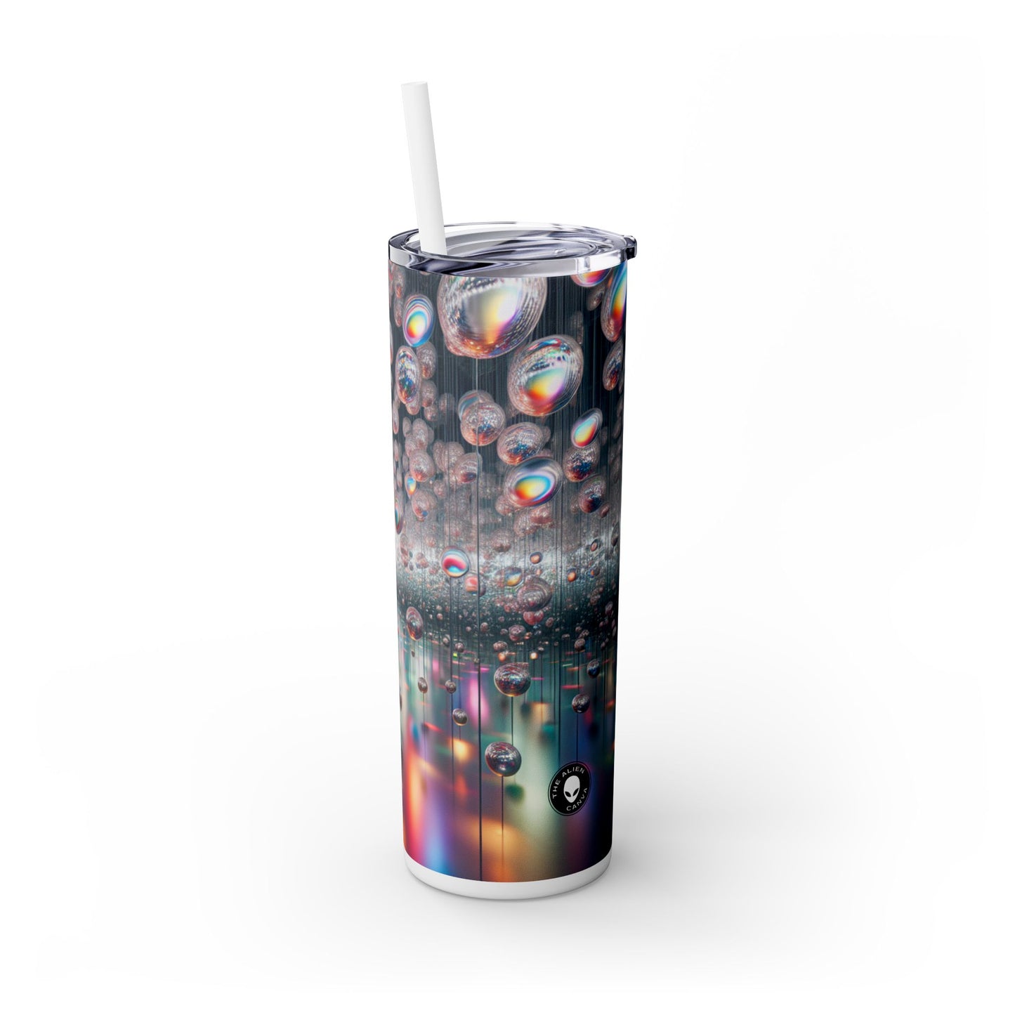 "Étreinte éphémère : une installation intemporelle" - The Alien Maars® Skinny Tumbler with Straw 20oz Art d'installation