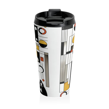 "Equilibrium in Abstract: Geometric Suprematism" - The Alien Stainless Steel Travel Mug Suprematism