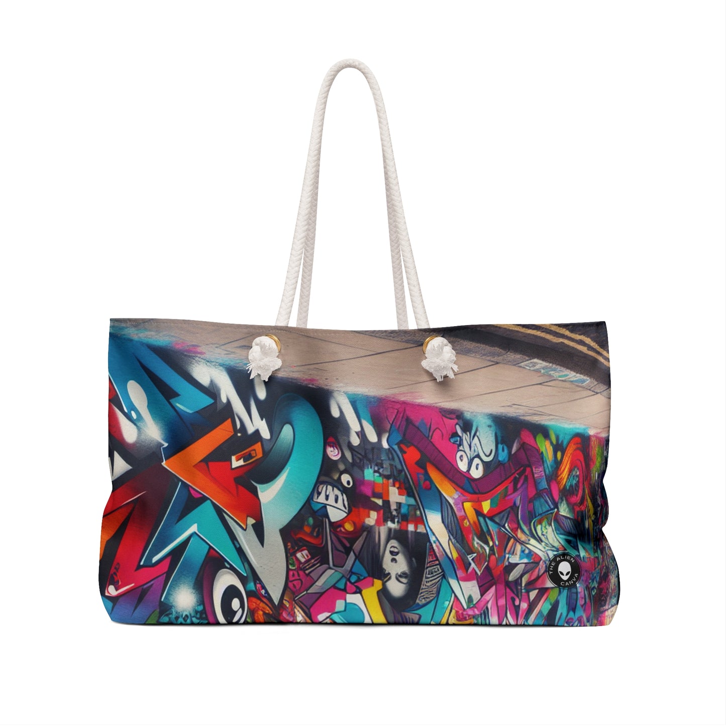 "Neon Horizon: The Vibrant Future Metropolis" - The Alien Weekender Bag Street Art / Graffiti