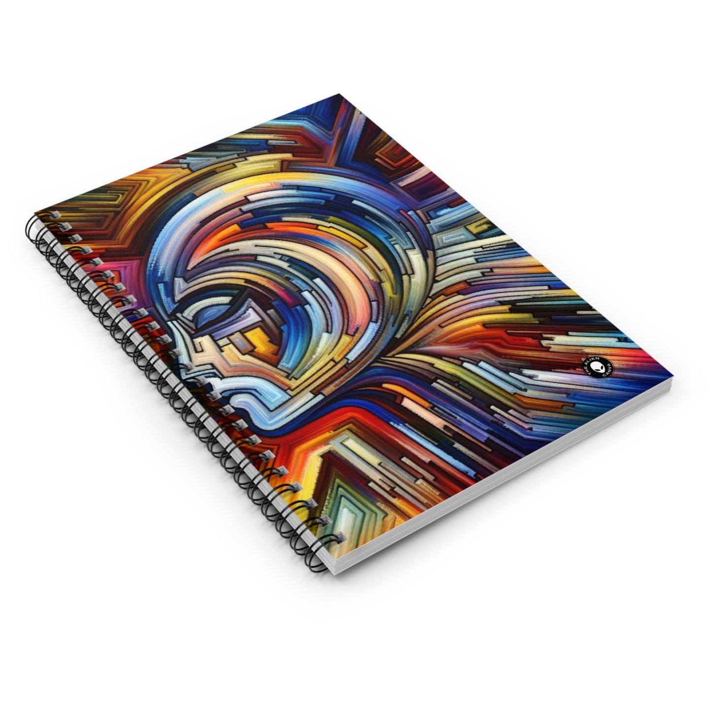 "Dynamo Kinetics: Exploring Movement through Gear and Disc" - The Alien Spiral Notebook (Ruled Line) Kinetic Art