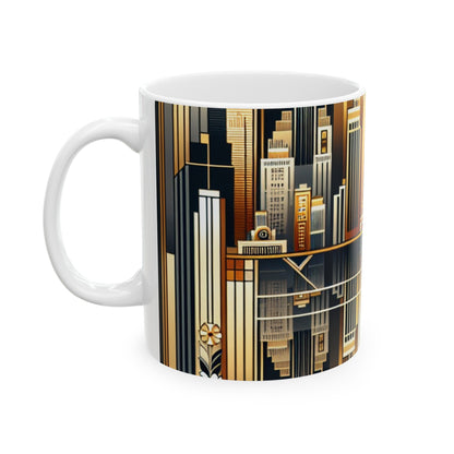 "Luxe Deco: Artistic Elegance at The Grand Hotel" - The Alien Ceramic Mug 11oz Art Deco