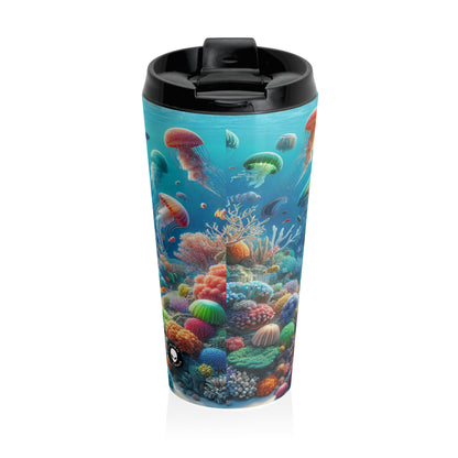 « Jellyfish Fantasy » – La tasse de voyage en acier inoxydable Alien