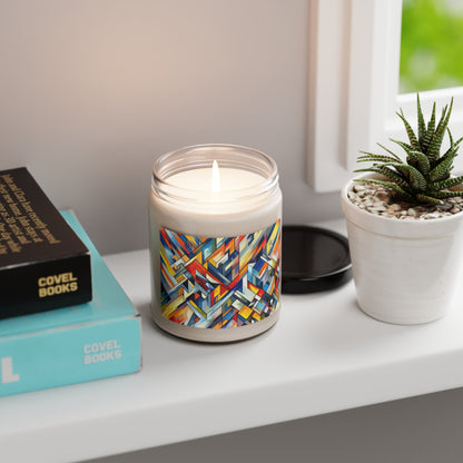 "Night Pulse: A Cubo-Futurist Cityscape" - The Alien Scented Soy Candle 9oz Cubo-Futurism