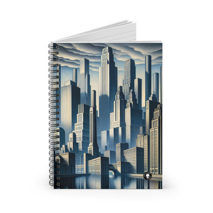 "Modern Metropolis: A Precisionism Perspective" - The Alien Spiral Notebook (Ruled Line) Precisionism