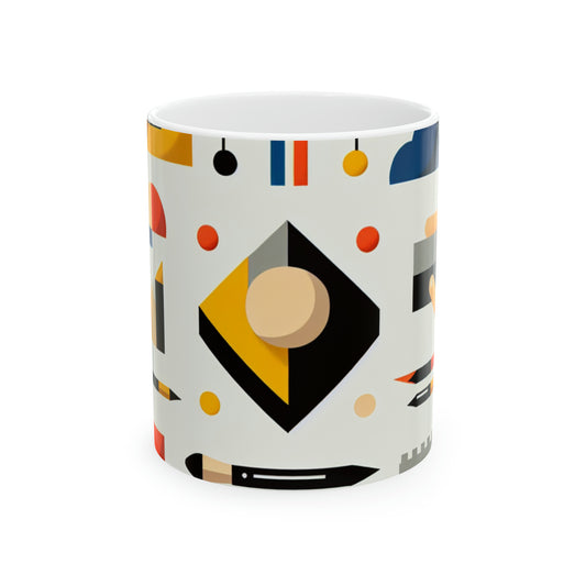 "Tranquil Geometry: Minimalist Landscape Art" - The Alien Ceramic Mug 11oz Minimalist Art