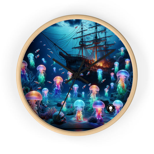 "Glowing Jellyfish Paradise: A Dreamy Underwater Adventure" - The Alien Wall Clock