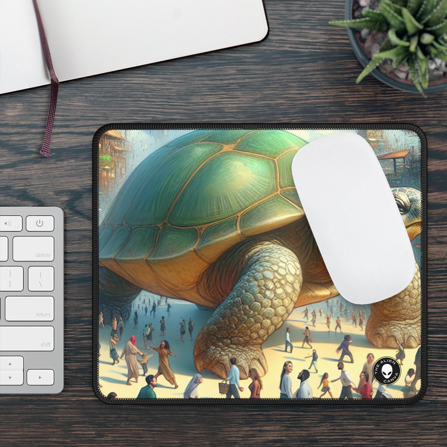 "La tortue merveilleuse dans la ville" - Le tapis de souris de jeu Alien