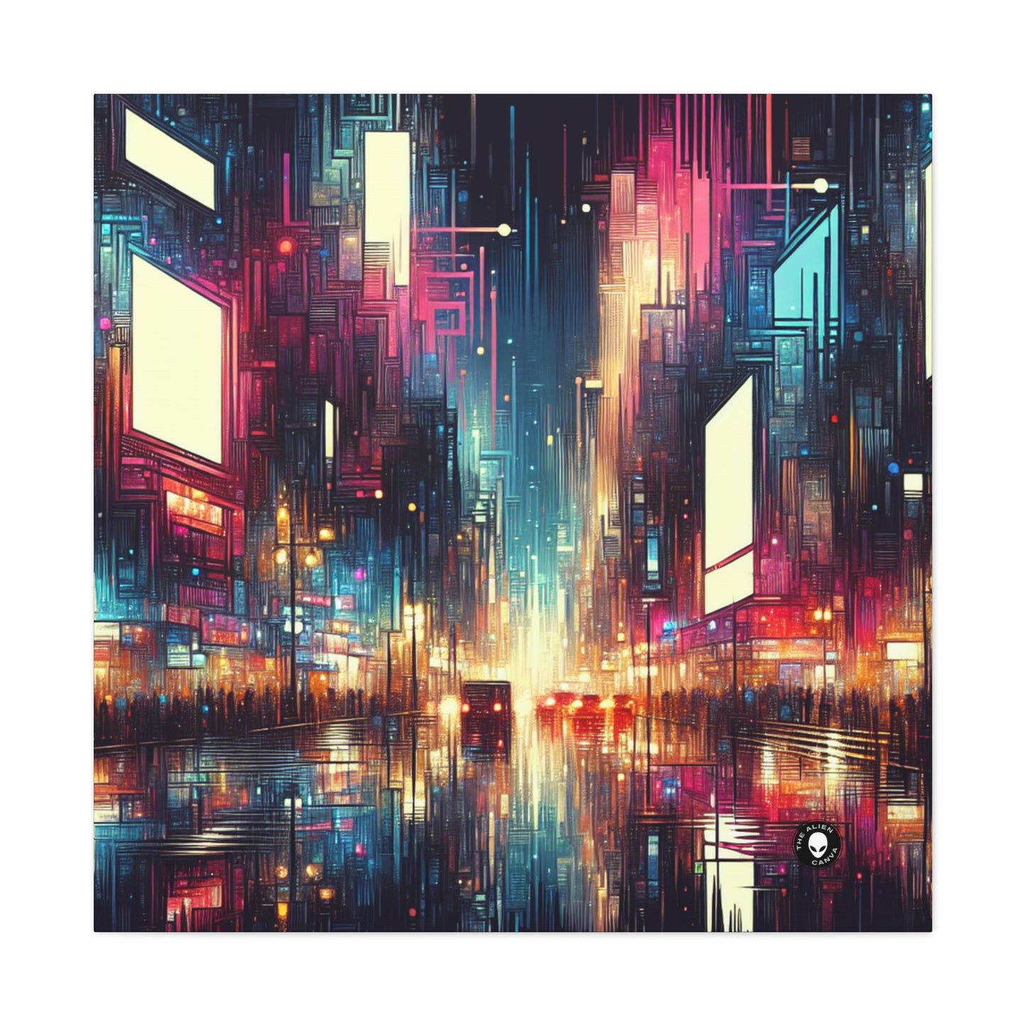 "Cityscape Unveiled: A Neon Night" - The Alien Canva