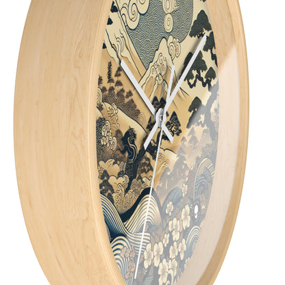 "Los sueños festivos de Edo" - El reloj de pared alienígena Ukiyo-e (impresión en madera japonesa)