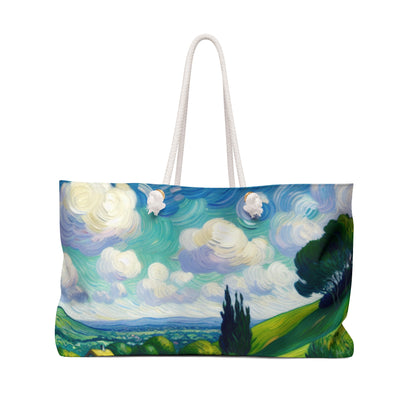 "Mystical Morning: A Post-Impressionist Journey into a Vibrant Dawn" - The Alien Weekender Bag Post-Impressionism