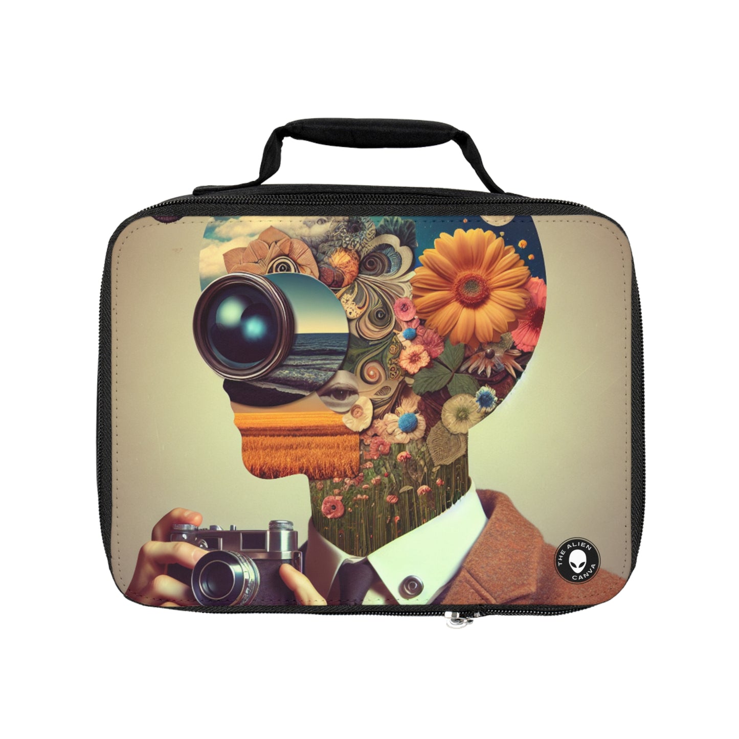 "Nature-Tech Fusion: A Photomontage Exploration"- The Alien Lunch Bag Photomontage