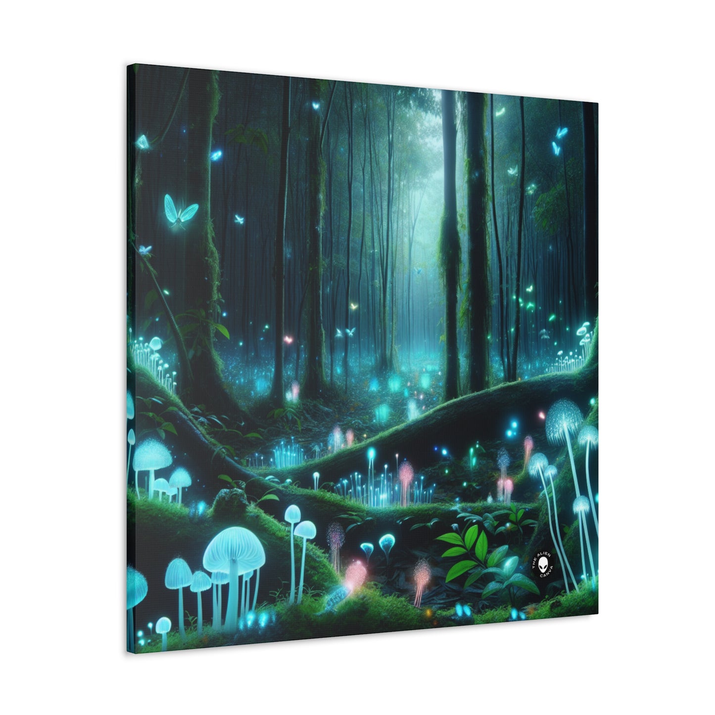 "Enchanted Night: Bioluminescent Forest" - The Alien Canva