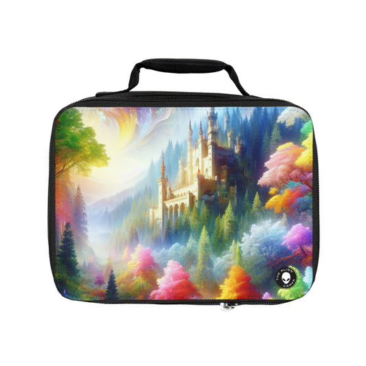 "Glowing Enchantment: The Castle in the Colorful Forest"- The Alien Lunch Bag