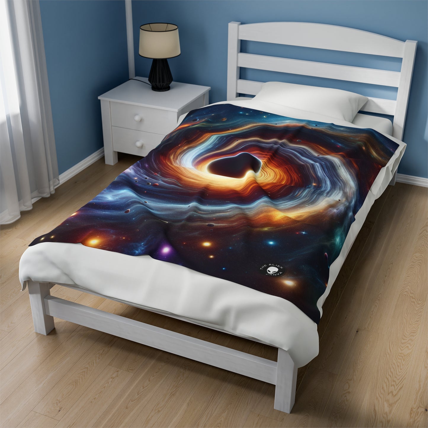 "Galactic Vortex: The Colorful Dance of Stars and Planets" - The Alien Velveteen Plush Blanket