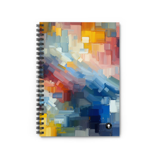 "Tranquil Sunset: A Soft Pastel Color Field Painting" - The Alien Spiral Notebook (Ruled Line) Color Field Painting