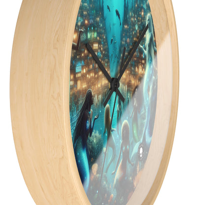 "Glimmering Depths: The Enchanted Underwater City" - The Alien Wall Clock