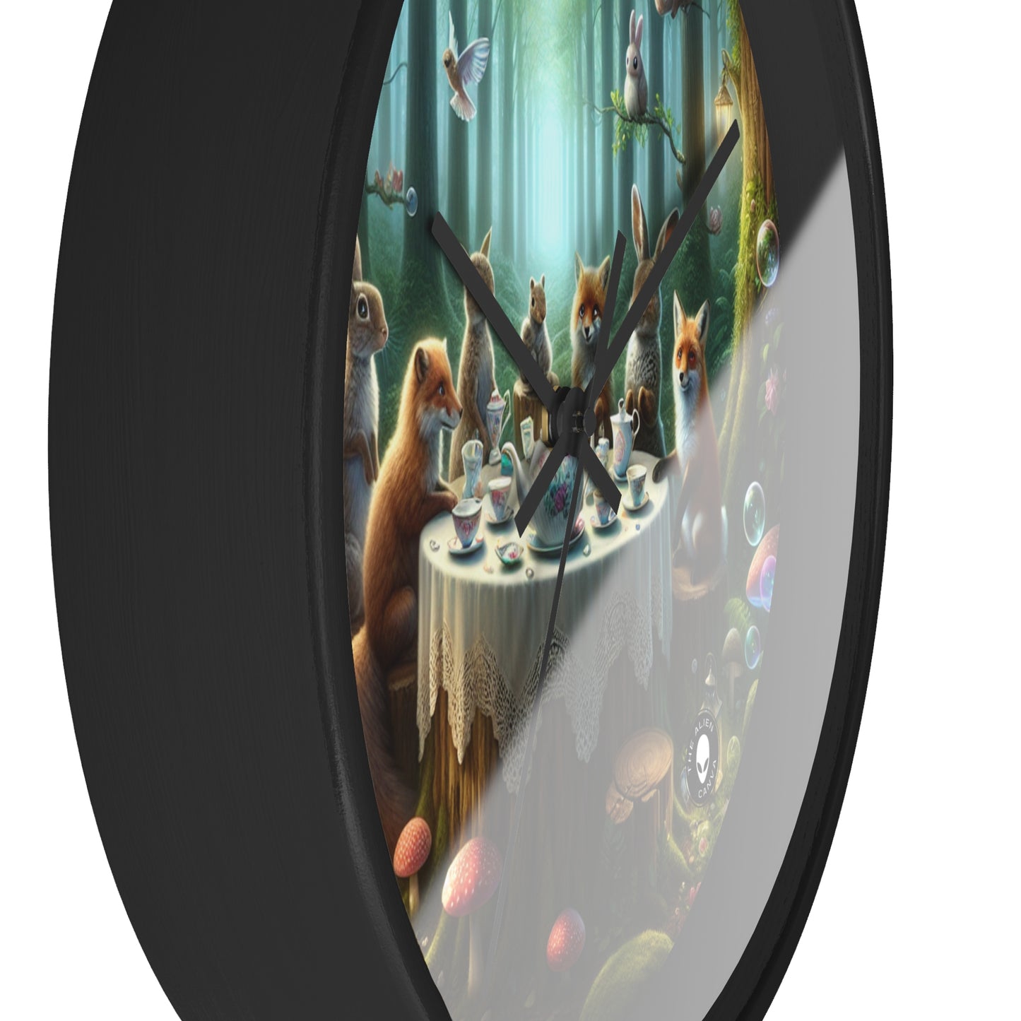 "Enchanted Forest Tea Time" - The Alien Wall Clock