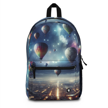 "Starry Night Voyage: Hot Air Balloons Over the City" - The Alien Backpack