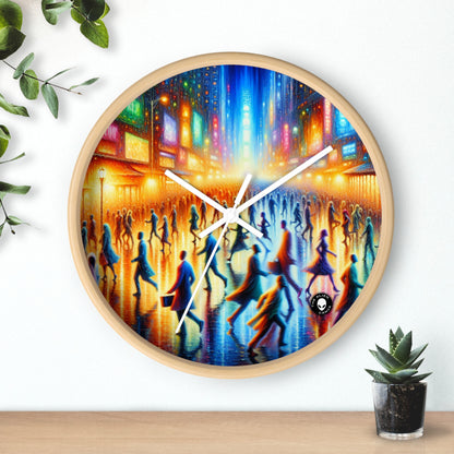 "Neon Nightscapes: A Symphony of City Chaos" - The Alien Wall Clock