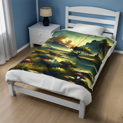 "Nature's Canvas: A Seasonal Land Art Installation" - The Alien Velveteen Plush Blanket Land Art