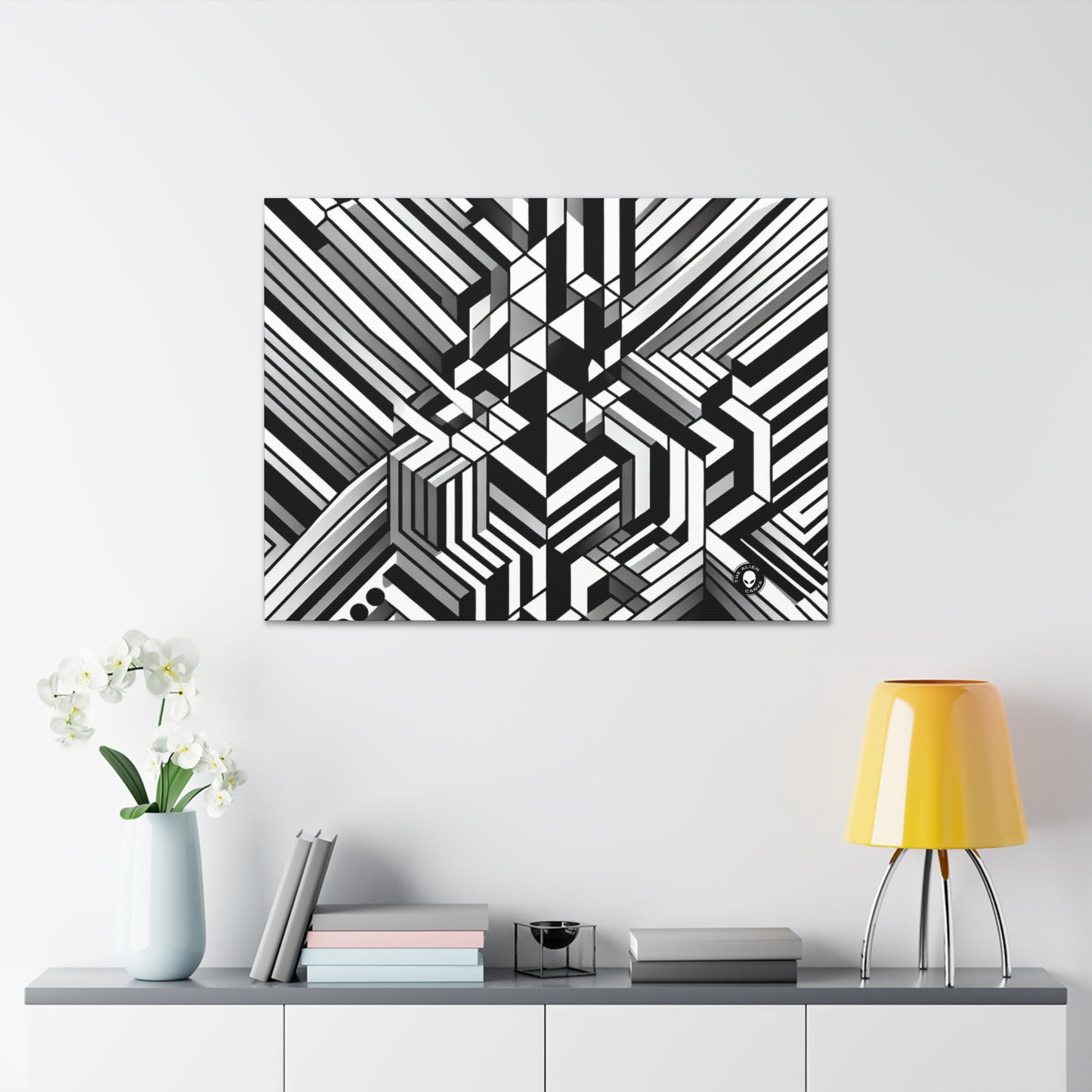 "Perception in Motion: A Mind-Bending Op Art Masterpiece" - The Alien Canva Op Art