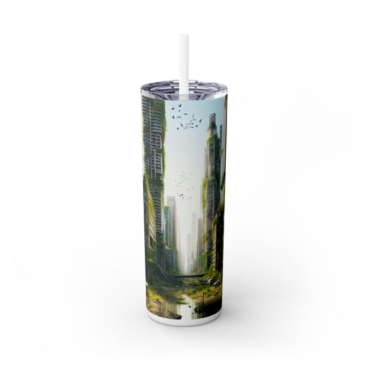 "La recuperación de la naturaleza: una jungla urbana futurista" - Vaso delgado con pajita de 20 oz de Alien Maars®