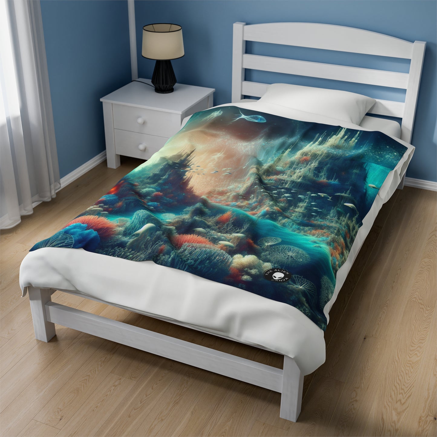 "Deep Sea Dreamscape" - The Alien Velveteen Plush Blanket