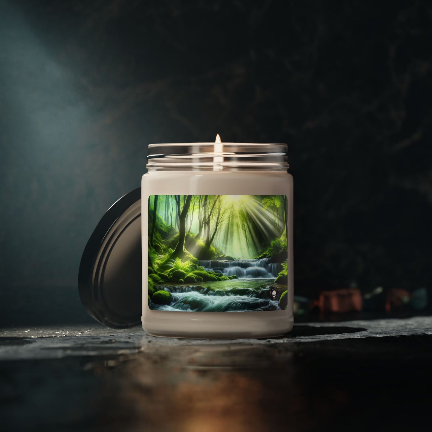 "Oasis de cascade enchanteresse" - Bougie parfumée au soja Alien 9oz