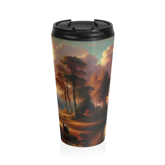 "Whispers of Love in the Enchanted Forest" - The Alien Stainless Steel Travel Mug Romanticism